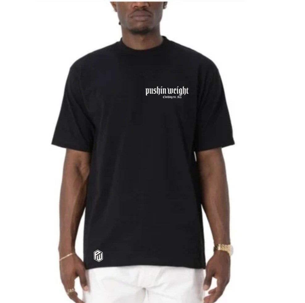 Pushin Weight Old English Style Low Profile Logo